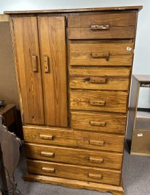 Late 20th Century Oak Armoire Chest