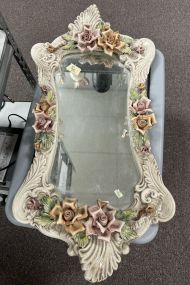 Vintage Capidomente Porcelain Wall Mirror