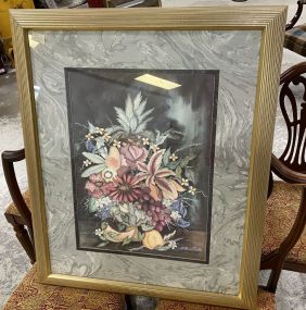 Artist Signed Dollar Still Life Flower Bouquet Print