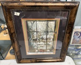 Signed Gerald Warley Painting of Window View