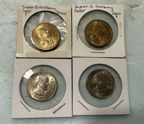 1979, 1979, 2000-P, and 2000-P Susan B. Anthony Dollars