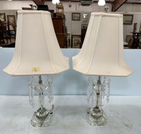 Pair of Crystal Candelabra Style Lamps