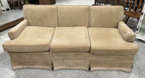 Gold Upholstered 7' Three Cushion Sofa