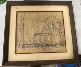 C. Weston Framed Gazebo Drawing