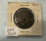 1843 United States One Cent Coin