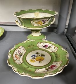 19th Century Meissen Style Compote with Underplate