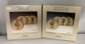 Two Goebel Hummel Valentine Gift and Valentine Joy 1987 Plates