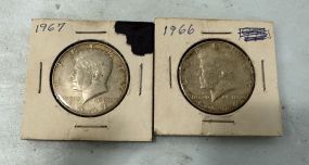 1967 and 1966 Kennedy Half Dollars