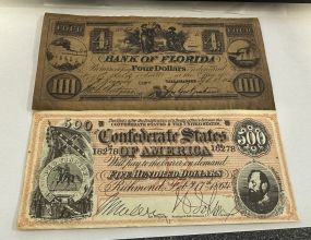 Two Confederate Replica Notes