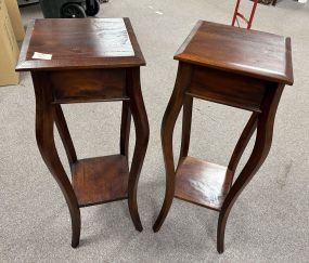 Pair of Indo Reproduction Cherry Plant Stands