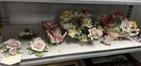 Collection of Porcelain Capodimonte Flower Bouquets