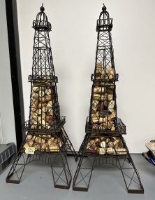 Two Metal Effel Tower Decorations