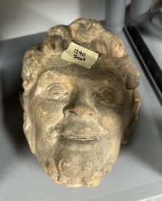 Concrete Bust of Man Face