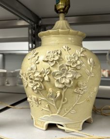 Vintage Ceramic Floral Vase Lamp