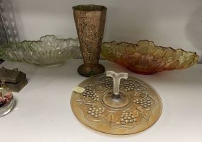 Depression Era Center Pieces, Flower Vase, Sandwich Server