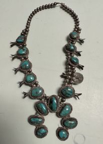 Southwest Silver Style Turquois Necklace