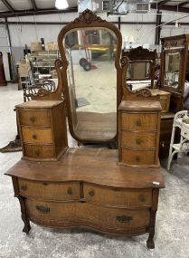 Antique Oak Victorian Style Lowboy Dresser