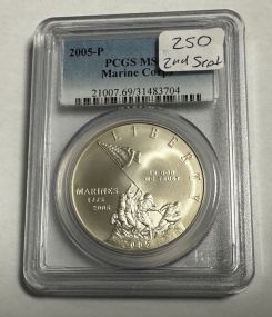 2005-P Marine Corps MS69 Dollar
