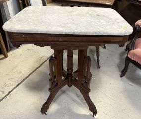 Eastlake Victorian Style Marble Parlor Table