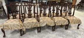 10 Antique Reproduction Chippendale Dining Chairs
