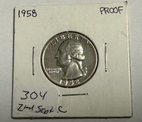 1958 Proof Washington Quarter