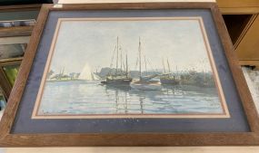 Claude Monet Framed Sail Boat Print
