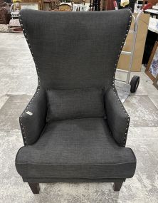 Dark Grey High Back Arm Chair