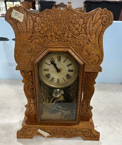 Sessions Pressed Oak Mantle Clock