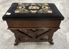 Antique Victorian Style Needle Point stool