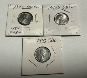 1943, 1943-D, and 1943 Steel Pennies