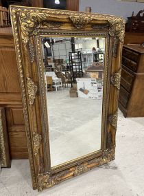 Large Wood Gold Gilt Wall Mirror