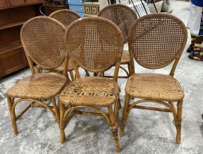 6 Bamboo Style Woven Breakfast Chairs