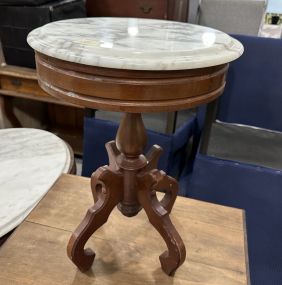 Victorian Style Mahogany Marble Top Pedestal