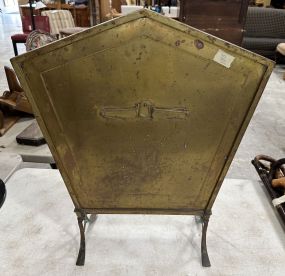 Arts and Crafts Brass Fire Screen