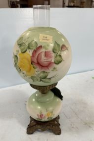 Vintage Hand Painted Glass Globe Lamp