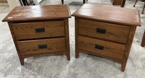 Pair of Oak Nightstand