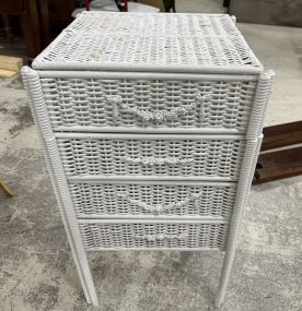 White Wicker Baby Changing Chest