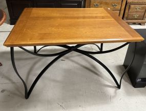 Modern Wood Metal Base Breakfast Table