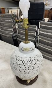 Blanc De Chine White Porcelain Round Lamp