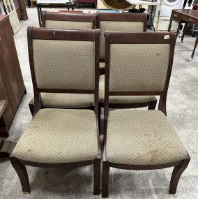 Four Bassett Regency Style Dark Cherry Dining Chairs