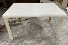 Mid Century White Hard Plastic Table