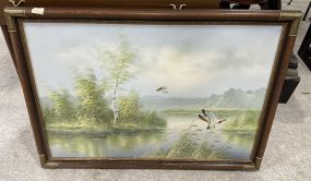 Van Webber Painting of Mallard Ducks