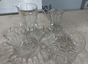 Lead Crystal Bowls, Pitcher, and Vase