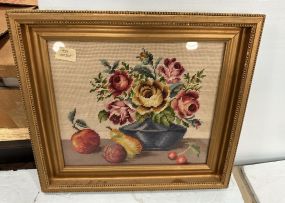 Framed Cross Stitch Still Life