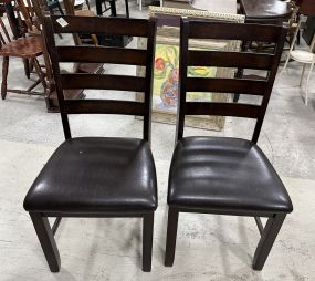 Two Modern Cherry Dining Side Chairs