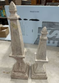 Two Decorative Wood Obelisk