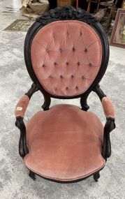 Victorian Style Mahogany Parlor Arm Chair
