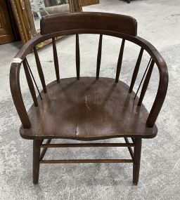 Primitive Style Barrel Chair