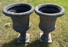 Pair of Fiberglass Outdoor Plant Urns