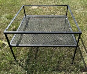 Wrought Iron Black Metal Outdoor Side Table
